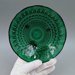 Vintage Anchor Hocking Emerald Green Hobnail 6.5 "Footed Bowl